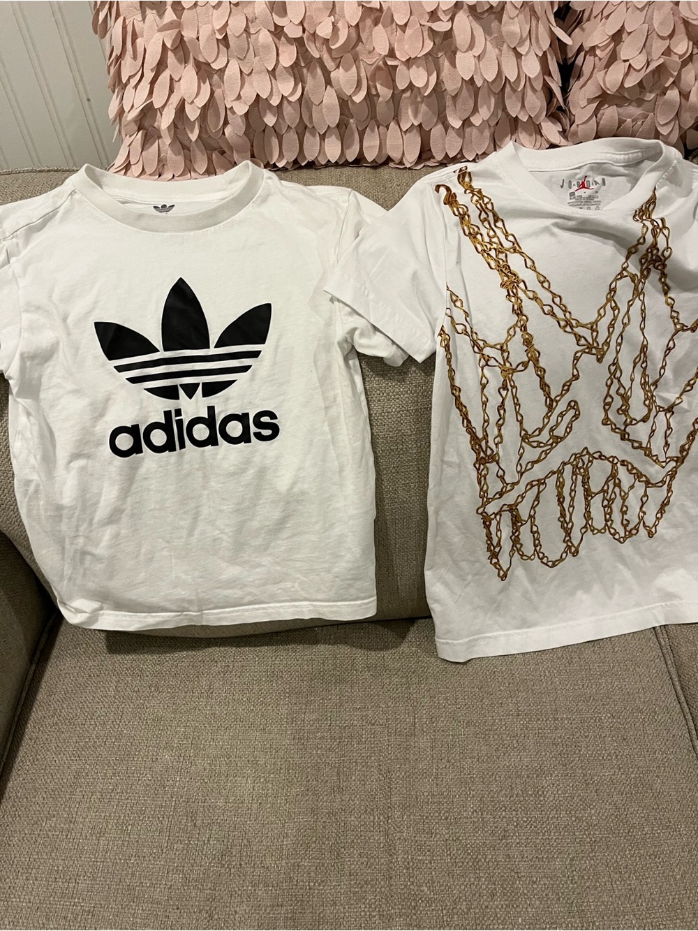 Michael Jordan and Adidas Kids White Logo Tee - Black Trefoil